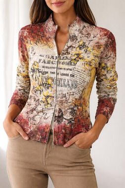 Metric Knits Women's M New Orleans Graphic Zip Sweater Wearable Art